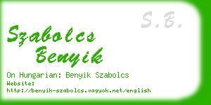 szabolcs benyik business card